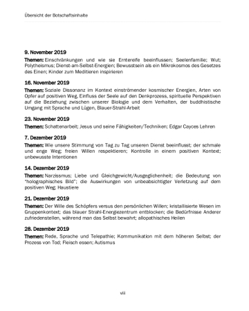Botschaften 2019 (II) Kurzübersicht 2